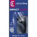 Pikkukuva 4 / 4: Cellularline Impact Glass - Karkaistu suojalasi iPhone 15 / iPhone 15 Pro:lle