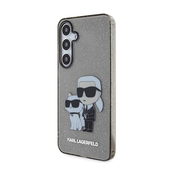 Karl Lagerfeld IML Glitter Karl & Choupette - Samsung Galaxy S24+ etui (sort)