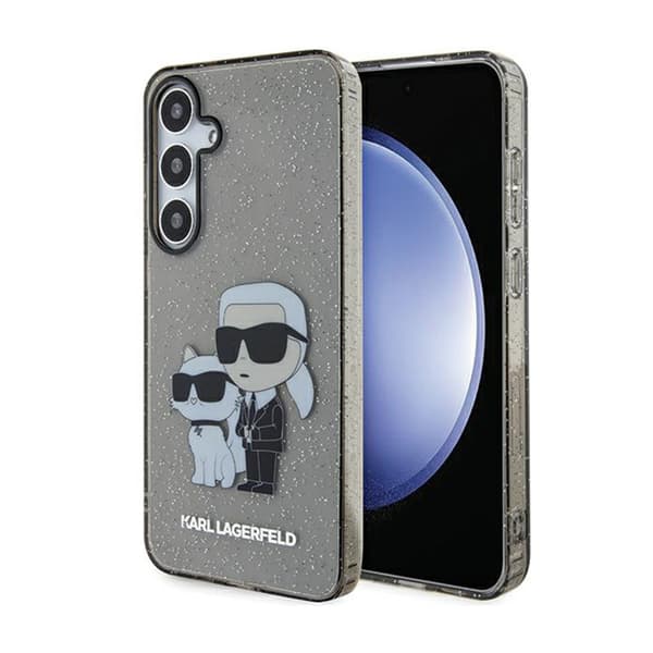 Karl Lagerfeld IML Glitter Karl & Choupette - Samsung Galaxy S24+ etui (sort)
