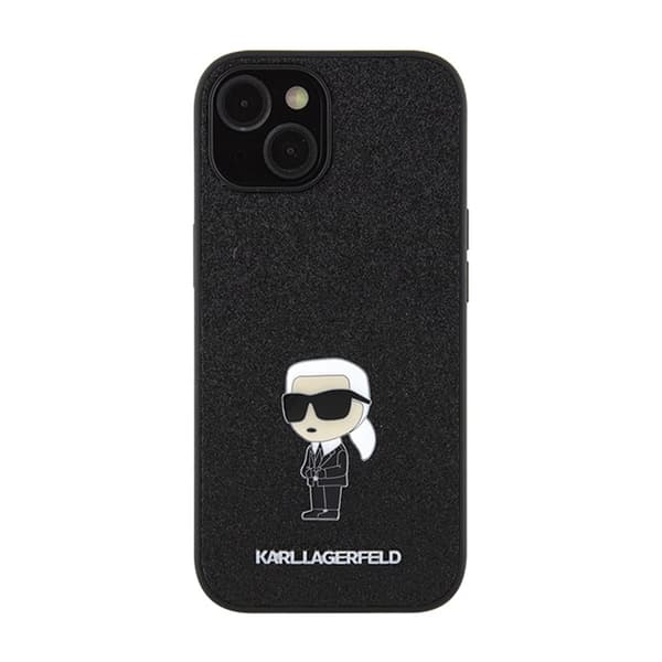 Karl Lagerfeld Fixed Glitter Ikonik Logo Metal Pin - iPhone 15/14/13 Fodral (svart)