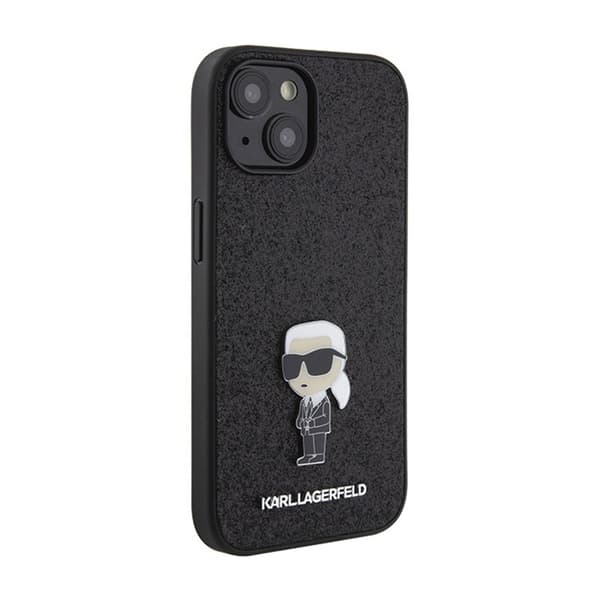 Karl Lagerfeld Fixed Glitter Ikonik Logo Metal Pin - iPhone 15/14/13 Fodral (svart)
