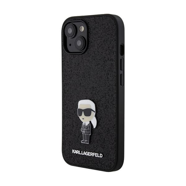 Karl Lagerfeld Fixed Glitter Ikonik Logo Metal Pin - iPhone 15/14/13 Fodral (svart)