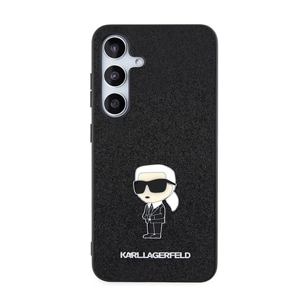 Karl Lagerfeld Fixed Glitter Ikonik Logo Metal Pin - Samsung Galaxy S24 Cover (Sort)