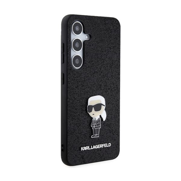 Karl Lagerfeld Fixed Glitter Ikonik Logo Metal Pin - Samsung Galaxy S24 Cover (Sort)