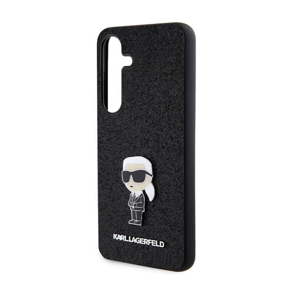 Karl Lagerfeld Fixed Glitter Ikonik Logo Metal Pin - Samsung Galaxy S24 Cover (Sort)