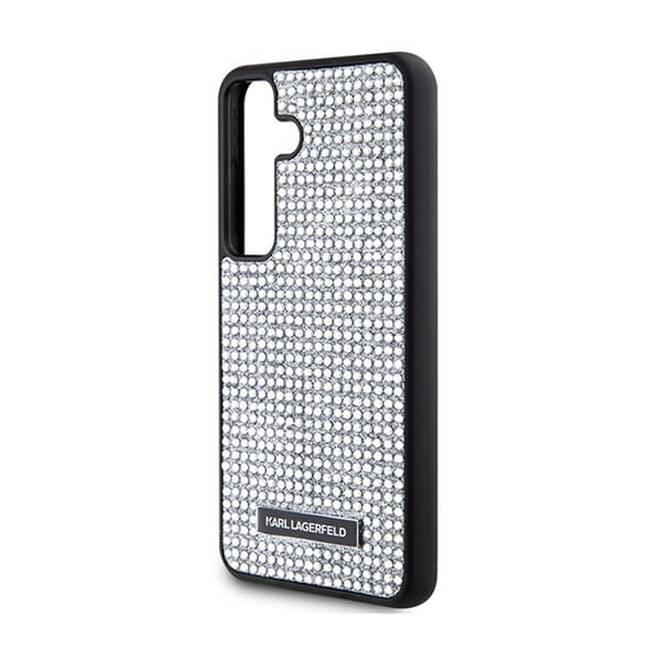 Karl Lagerfeld Rhinestone metalllogotyp - Samsung Galaxy S24-fodral (silver)