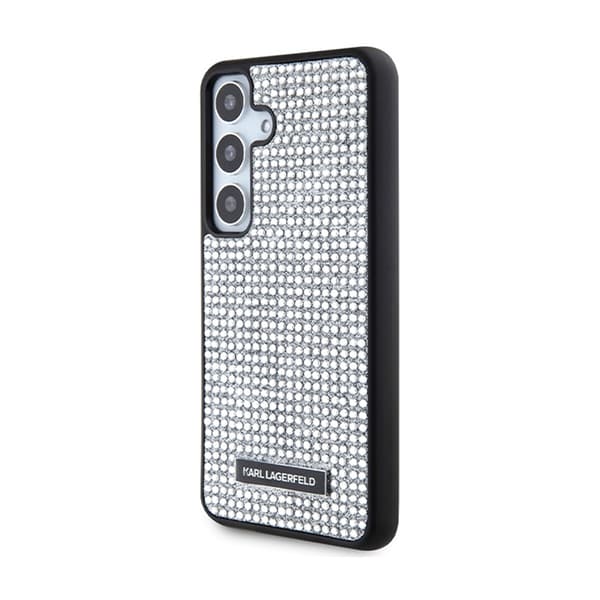 Karl Lagerfeld Rhinestone metalllogotyp - Samsung Galaxy S24-fodral (silver)