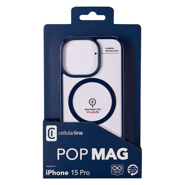 Cellularline Pop Mag - iPhone 15 Pro MagSafe etui (marineblå)