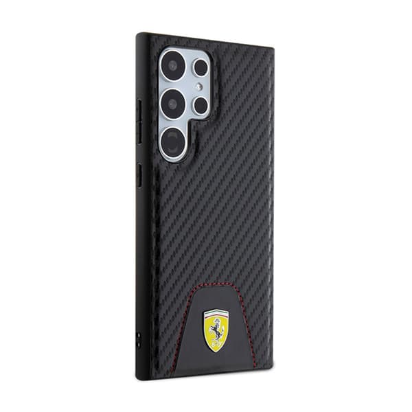 Ferrari Carbon-syet bund - Samsung Galaxy S24 Ultra-etui (sort)