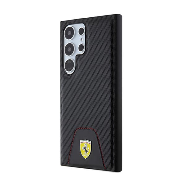 Ferrari Carbon-syet bund - Samsung Galaxy S24 Ultra-etui (sort)