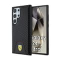 Miniatyrbillede 1 af 8: Ferrari Carbon-syet bund - Samsung Galaxy S24 Ultra-etui (sort)