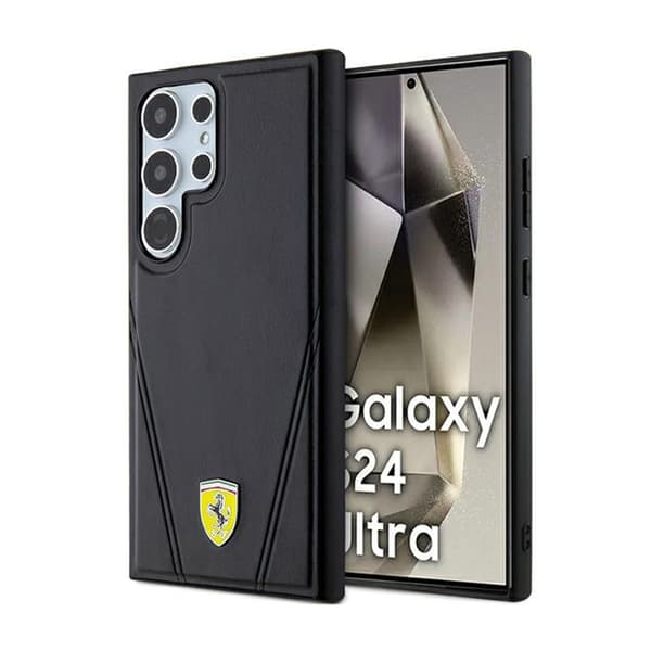 Ferrari Hot Stamp V Lines MagSafe - Samsung Galaxy S24 Ultra-fodral (svart)
