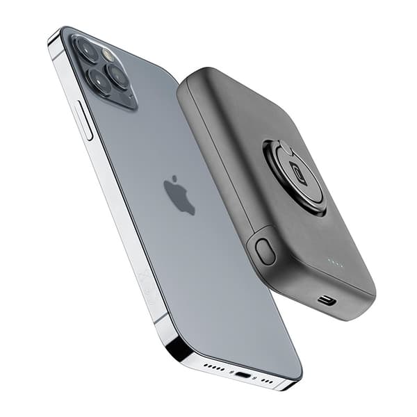 Cellularline Ring MAG 5000 - Induktions powerbank 5000mAh 7,5W MagSafe med stativfunktion (sort)