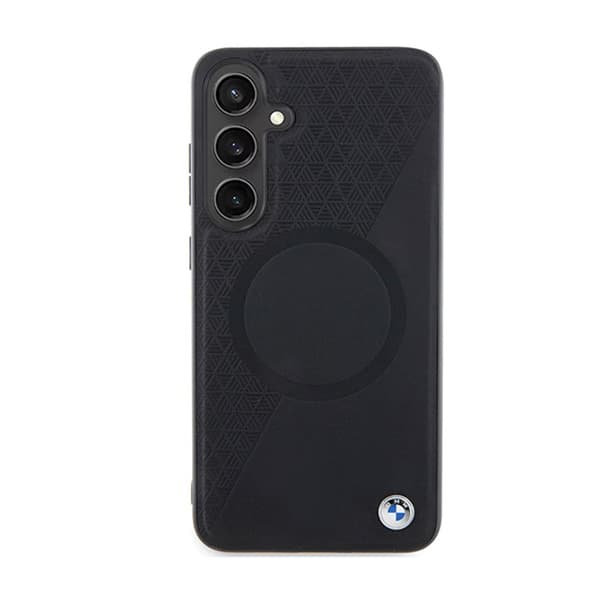 BMW Leather Half Textured & Circle MagSafe - Samsung Galaxy S24-fodral (svart)