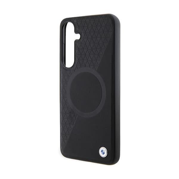 BMW Leather Half Textured & Circle MagSafe - Samsung Galaxy S24-fodral (svart)