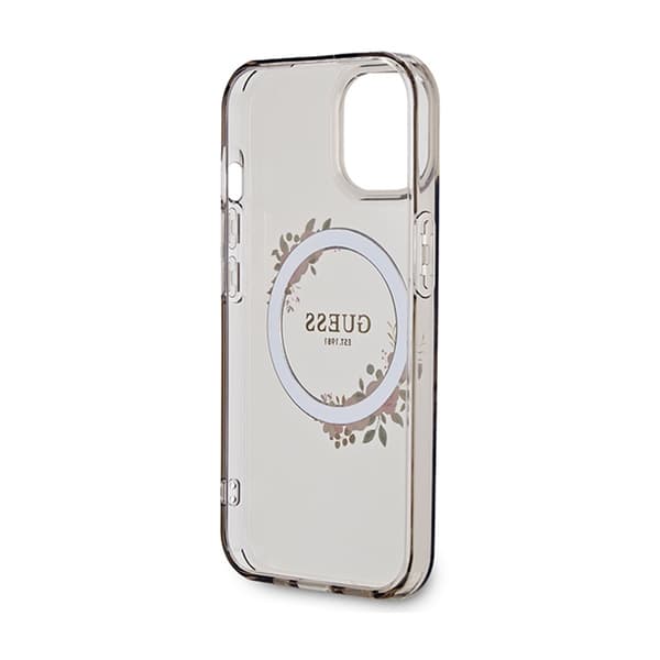 Guess IML Flowers Wreath MagSafe - iPhone 15 etui (sort)