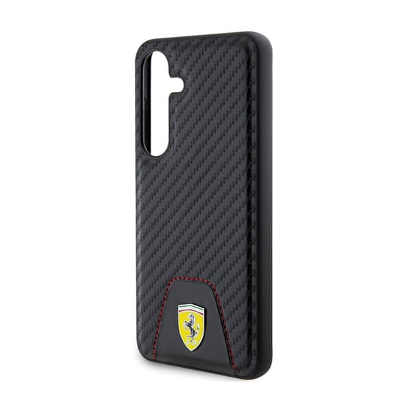 Ferrari Carbon-syet bund - Samsung Galaxy S24-cover (sort)