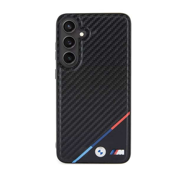 BMW Carbon Tricolor Line MagSafe - Samsung Galaxy S24-fodral (svart)