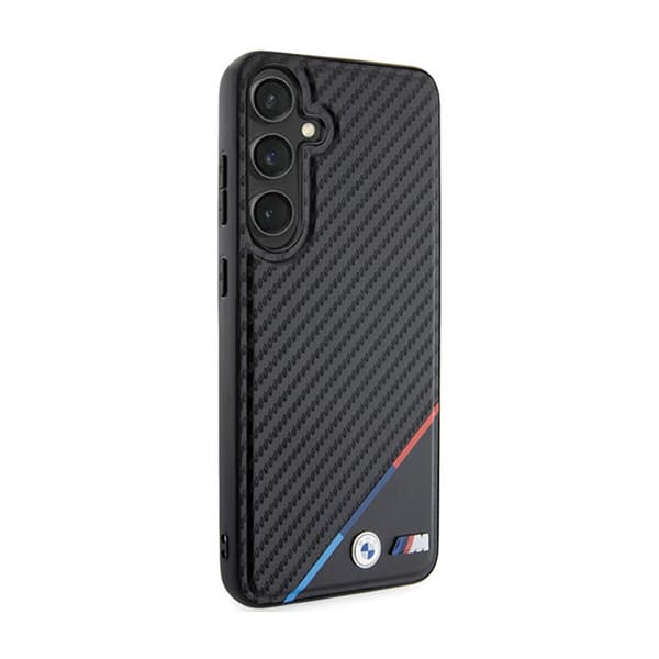 BMW Carbon Tricolor Line MagSafe - Samsung Galaxy S24-fodral (svart)