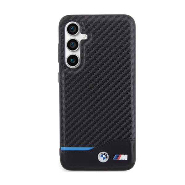 BMW Leather Carbon Blue Line - Samsung Galaxy S23 FE Fodral (svart)