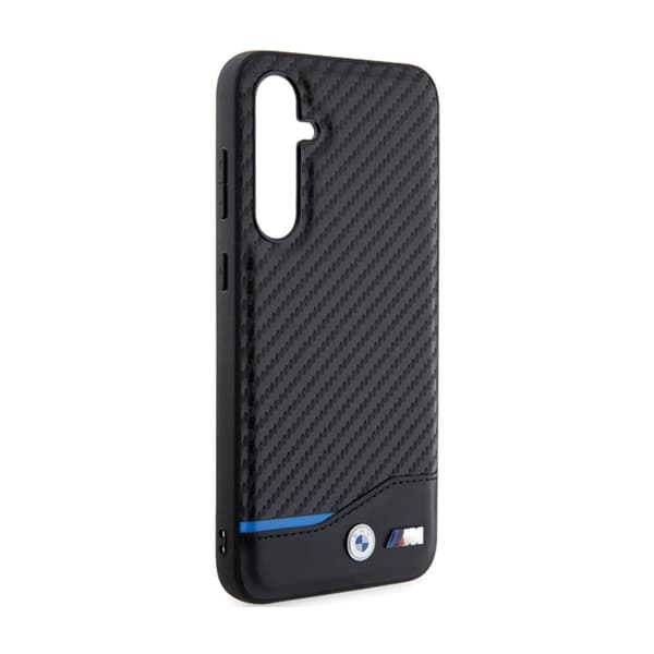 BMW Leather Carbon Blue Line - Samsung Galaxy S23 FE Fodral (svart)