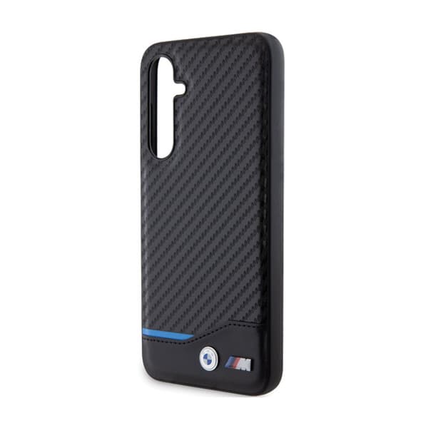 BMW Leather Carbon Blue Line - Samsung Galaxy S23 FE Fodral (svart)