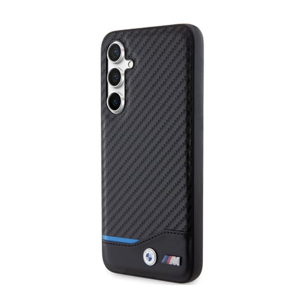 BMW Leather Carbon Blue Line - Samsung Galaxy S23 FE Fodral (svart)