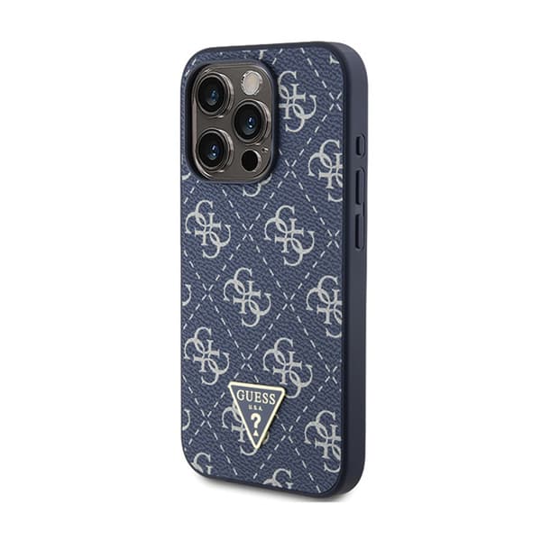 Guess 4G Triangle Metal Logo - iPhone 15 Pro -kotelo (sininen)