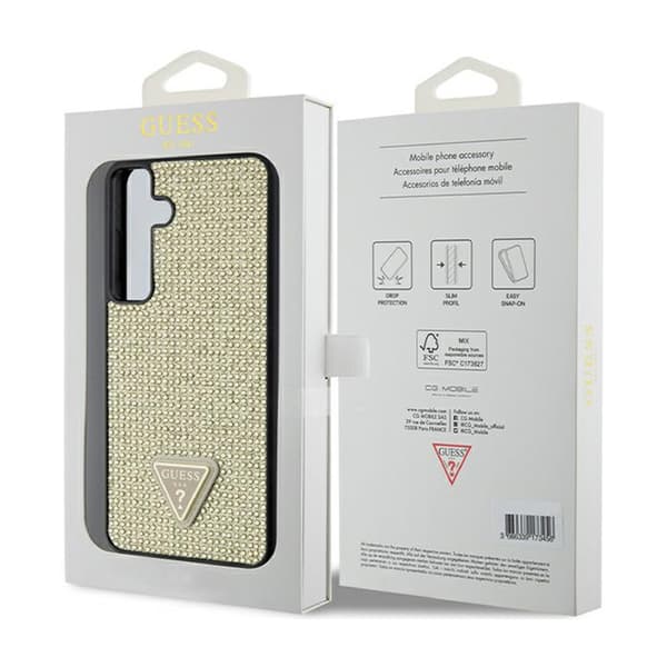 Guess Rhinestone Triangle - Samsung Galaxy S24+ skal (guld)