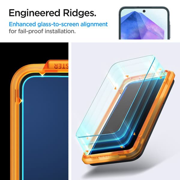 Spigen Alm Glas.TR 2-Pack - Hærdet glas til Samsung Galaxy A55 5G (gennemsigtig)