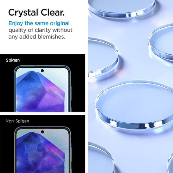 Spigen Alm Glas.TR 2-Pack - Hærdet glas til Samsung Galaxy A55 5G (gennemsigtig)