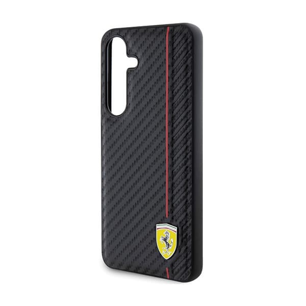 Ferrari Carbon Printed Line - Samsung Galaxy S24+ etui (sort)