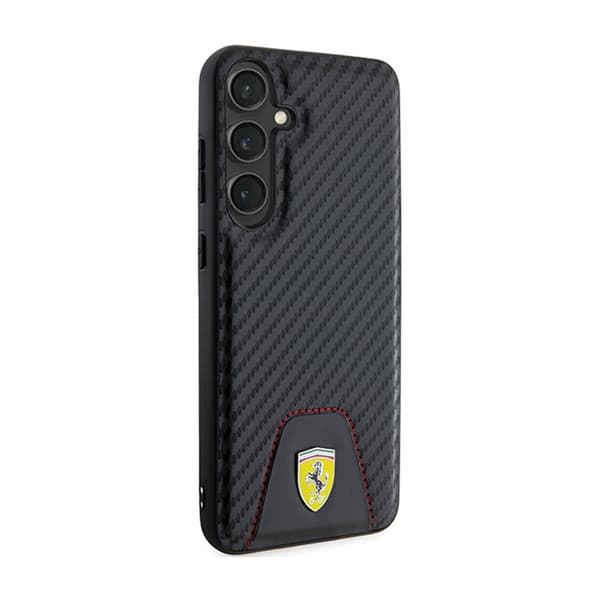 Ferrari carbonsyet bund - Samsung Galaxy S24+ etui (sort)