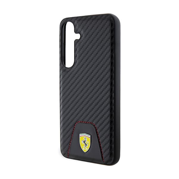 Ferrari carbonsyet bund - Samsung Galaxy S24+ etui (sort)
