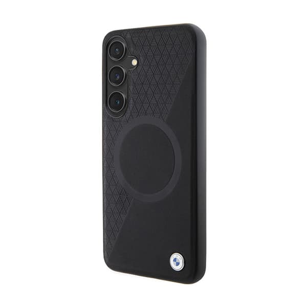 BMW Læder Half Textured & Circle MagSafe - Samsung Galaxy S24+ etui (sort)