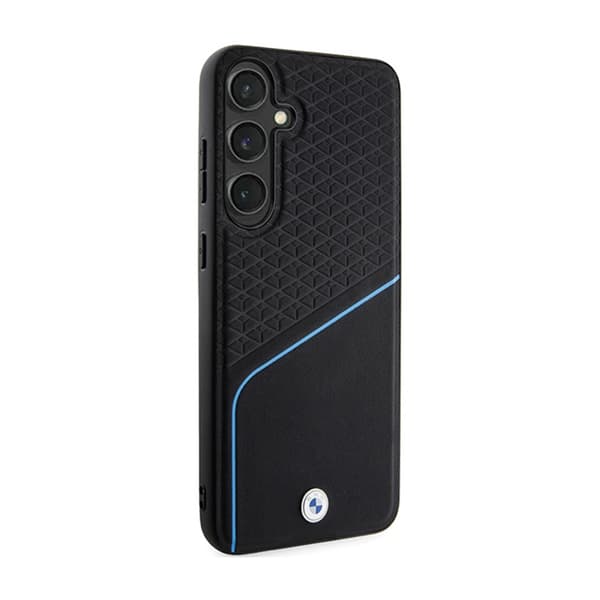 BMW Signature Læder Textured & Line MagSafe - Samsung Galaxy S24 etui (sort)