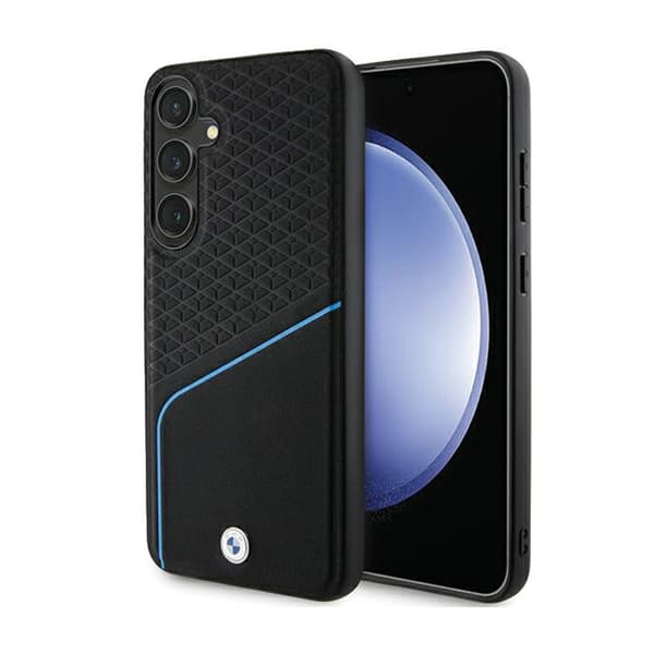 BMW Signature Læder Textured & Line MagSafe - Samsung Galaxy S24 etui (sort)