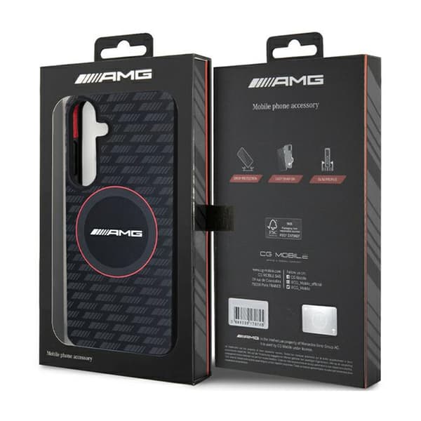 AMG Silikone Carbon Pattern MagSafe - Samsung Galaxy S24+ etui (sort)