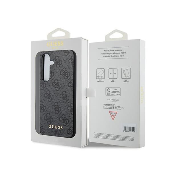 Guess 4G metallguldlogotyp - Samsung Galaxy S24-fodral (svart)