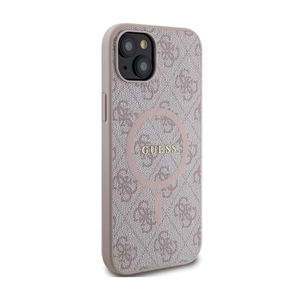 Guess 4G Collection Leather Metal Logo MagSafe - iPhone 15 Plus / 14 Plus Fodral (Rosa)