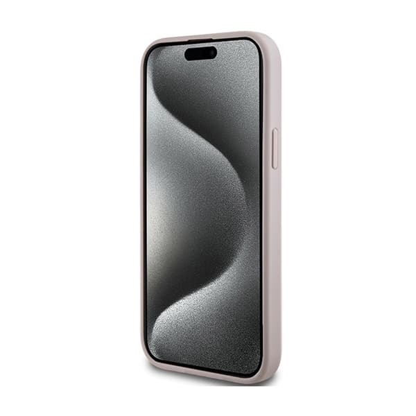 Guess 4G Collection Leather Metal Logo MagSafe - iPhone 15 Plus / 14 Plus Fodral (Rosa)