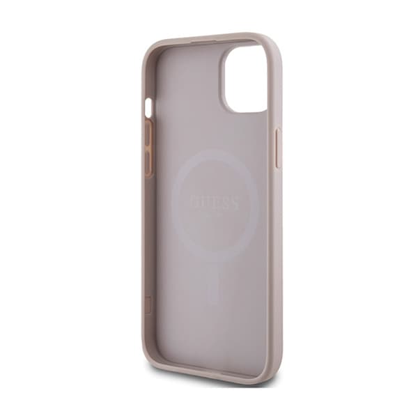 Guess 4G Collection Leather Metal Logo MagSafe - iPhone 15 Plus / 14 Plus Fodral (Rosa)