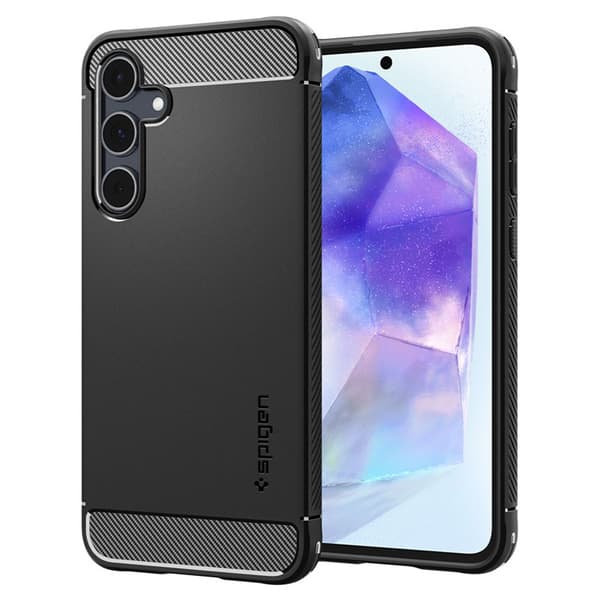 Spigen Rugged Armor - Etui til Samsung Galaxy A55 5G (mat sort)