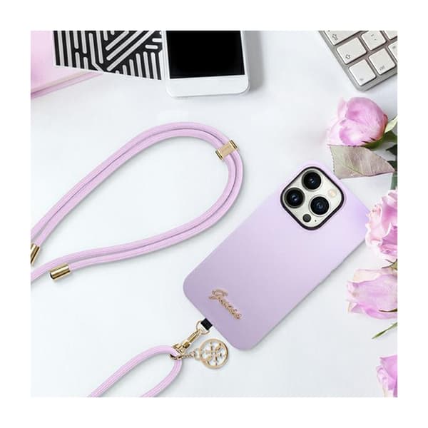 Guess CBDY Cord Nylon 4G Metal Charm - Yleispuhelinhihna (lila)