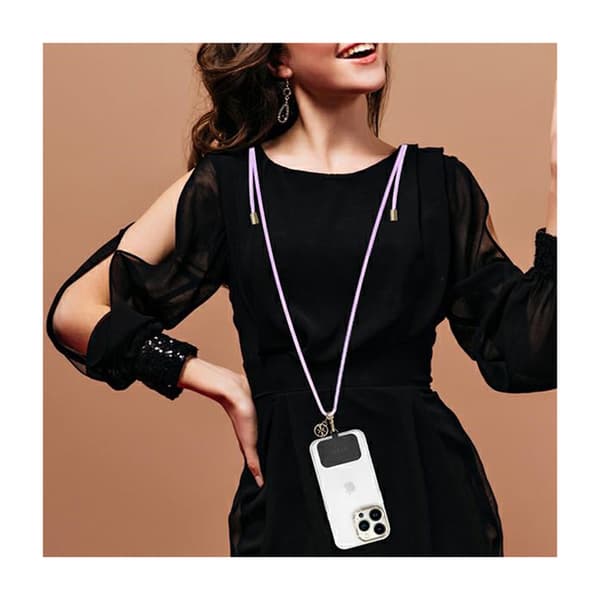 Guess CBDY Cord Nylon 4G Metal Charm - Yleispuhelinhihna (lila)