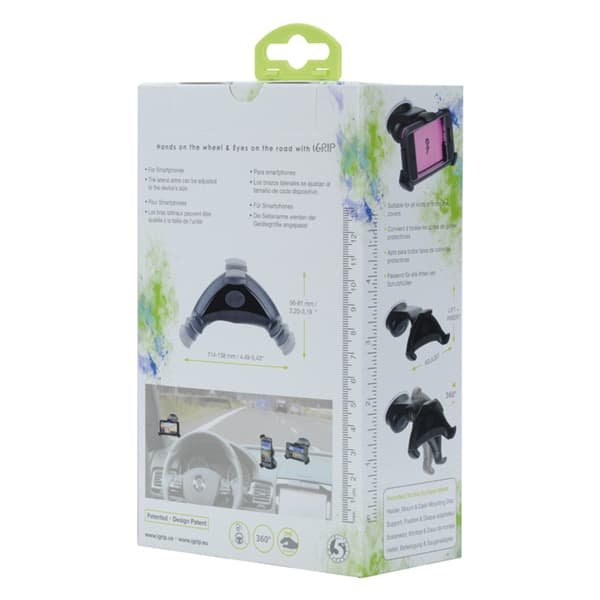 iGrip Universal Smart Grip'R x'tra Kit - Universal bilholder til smartphones med bredde 56 - 81 mm / højde 114 - 138 mm