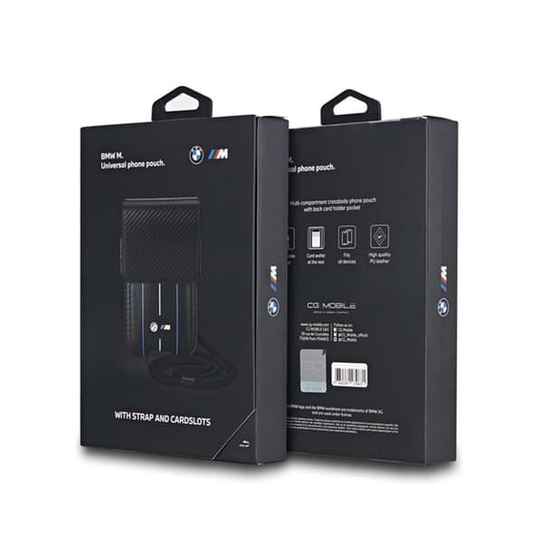 BMW Carbon Blue Stripes tegnebogstaske - Telefontaske (sort)