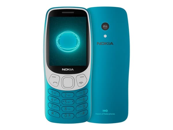 Nokia 3210 - 4G funksjonstelefon - dobbelt-SIM - RAM 64 MB / Internminne 128 MB - microSD slot - rear camera 2 MP - skubablå Blå