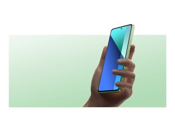 Xiaomi Redmi Note 13 - 4G pekskärmsmobil - dual-SIM - RAM 6 GB / Internminne 128 GB - microSD slot - OLED-skärm - 6.67" - 2400 x 1080 pixlar (120 Hz) Grön, Mintfärgad