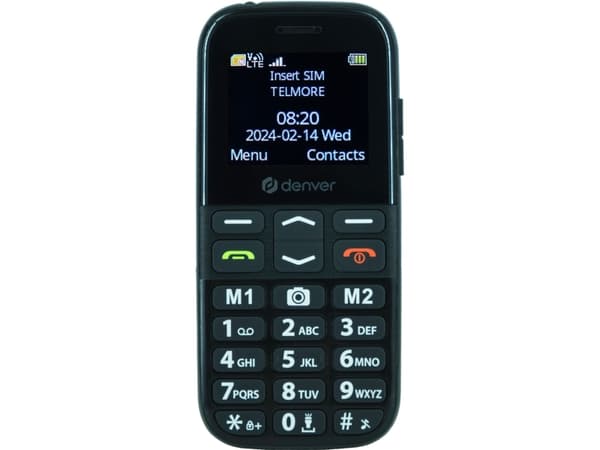 DENVER BAS-18600L - 4G feature phone - dual-SIM - microSD-kortplats - LCD-skärm - 128 x 160 pixlar - bakre kamera 0.08 MP
